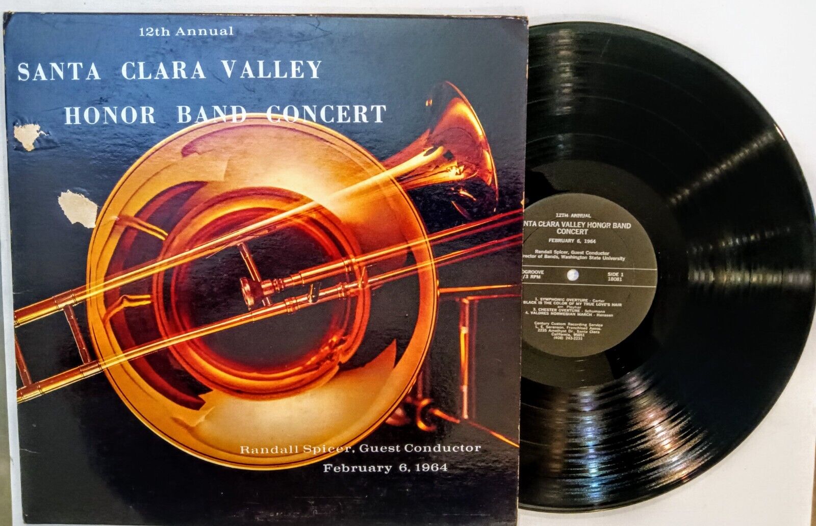 12th Annual Santa Clara Valley Honor Band LP, 1964 Randall Spicer Conductor WSU