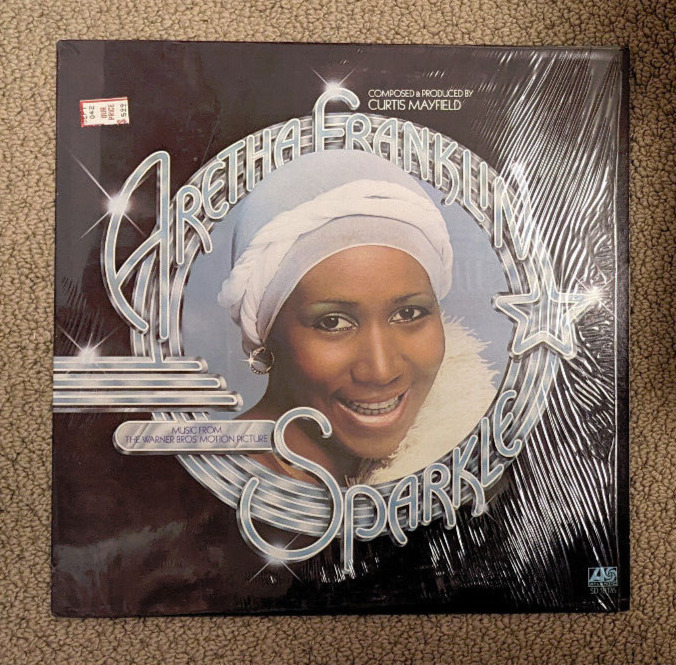 ARETHA FRANKLIN SPARKLE ORIGINAL SOUNDTRACK CRUTIS MAYFIELD 1976 LP IN SHRINK