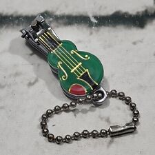 Small Green Guitar Shaped Nail Clipper Keychain picture