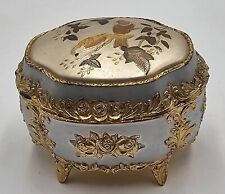 Vintage Small Music Box Made In Japan Birds Floral Roses Gold Tone picture