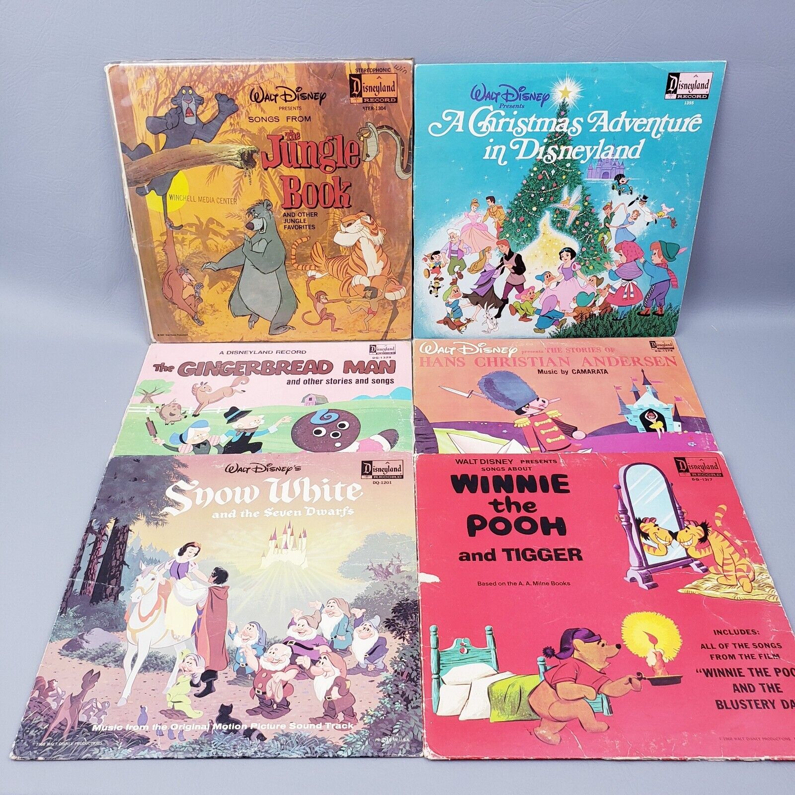 Lot Of 6 Vintage Walt Disney A Disneyland Record 33 1/3 Vinyl Records Tested