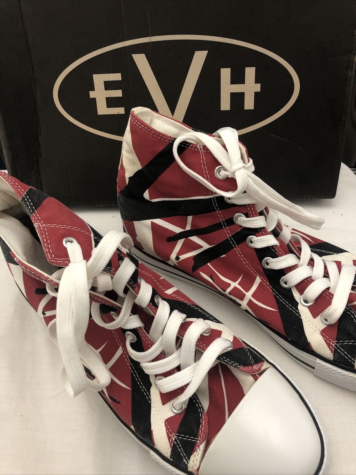 Van Halen Men\'s Sneakers EVH 5150 Red Frankenstein High Tops Shoes Size UK9 US10
