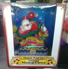 Vintage Animated Musical Clown Dan Dee Music Box Wind Up New Porcelain Handcraft picture