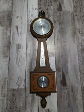 Large Wood Banjo Aneroid Barometer Thermometer Humidity Weather Eagle( Parts ) picture