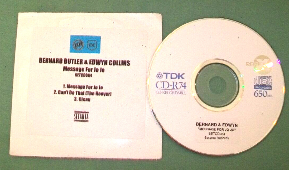 Bernard Butler & Edwyn Collins        **PROMO CD**         Message for Jo Jo