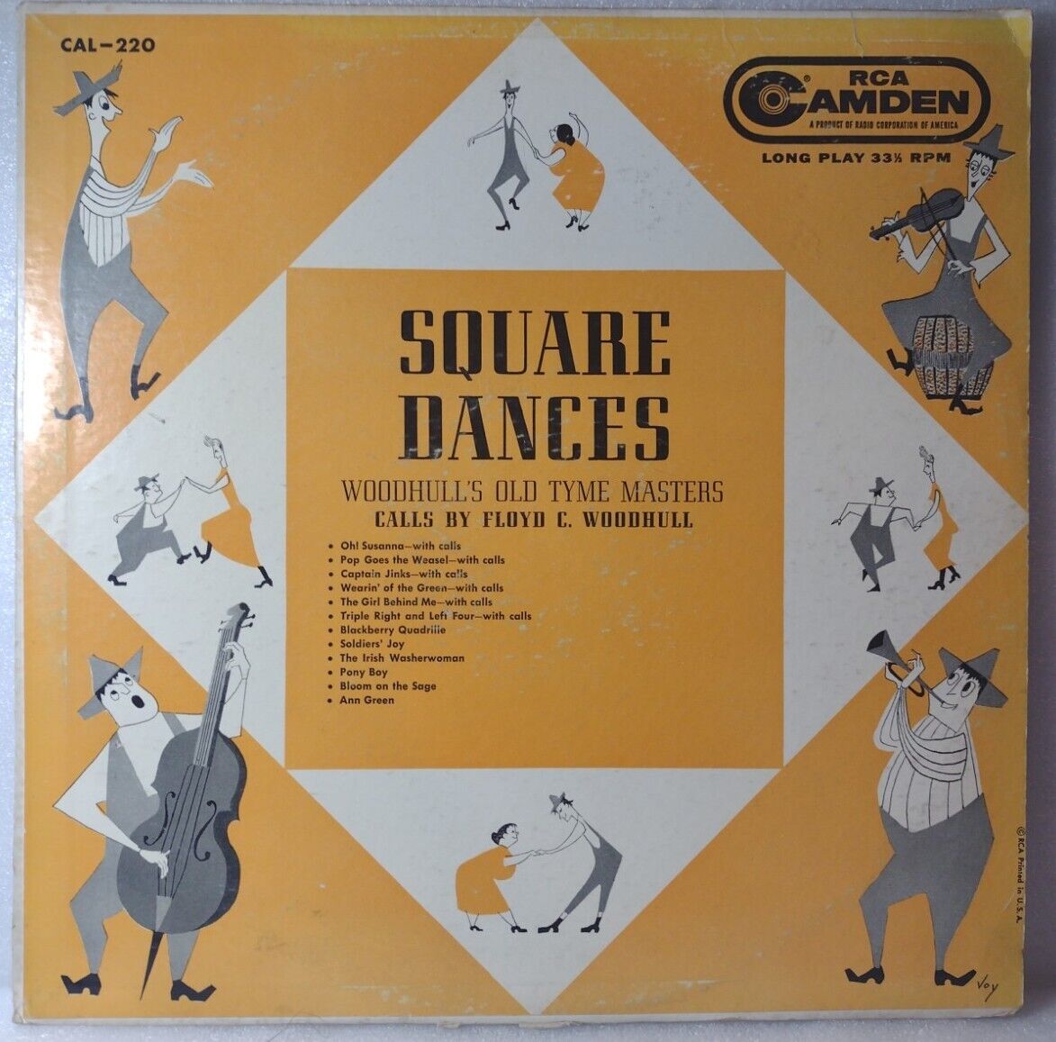 Vintage  Square Dances: Calls by Floyd C. Woodhull Record 