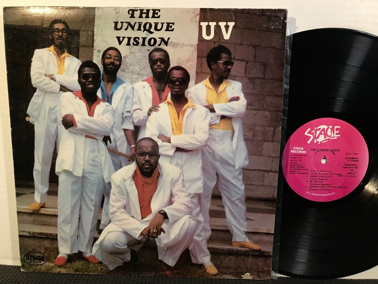 THE UNIQUE VISION LP STAGE RECORDS Jamaica 1988