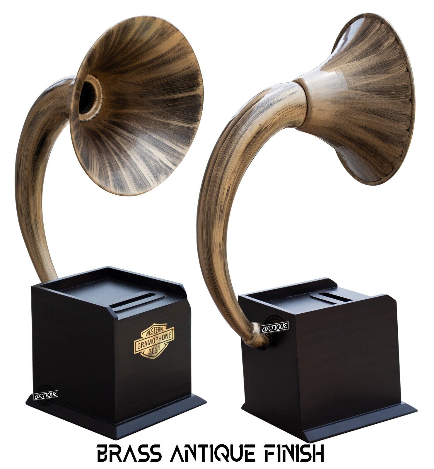 Smartphone Gramophone Music Amplifier Antique Style Non-Electric Desk Top Decor.