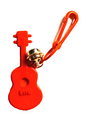 Vintage 1980s Plastic Charm Guitar Red for 80s Charms Necklace Clip On Retro picture