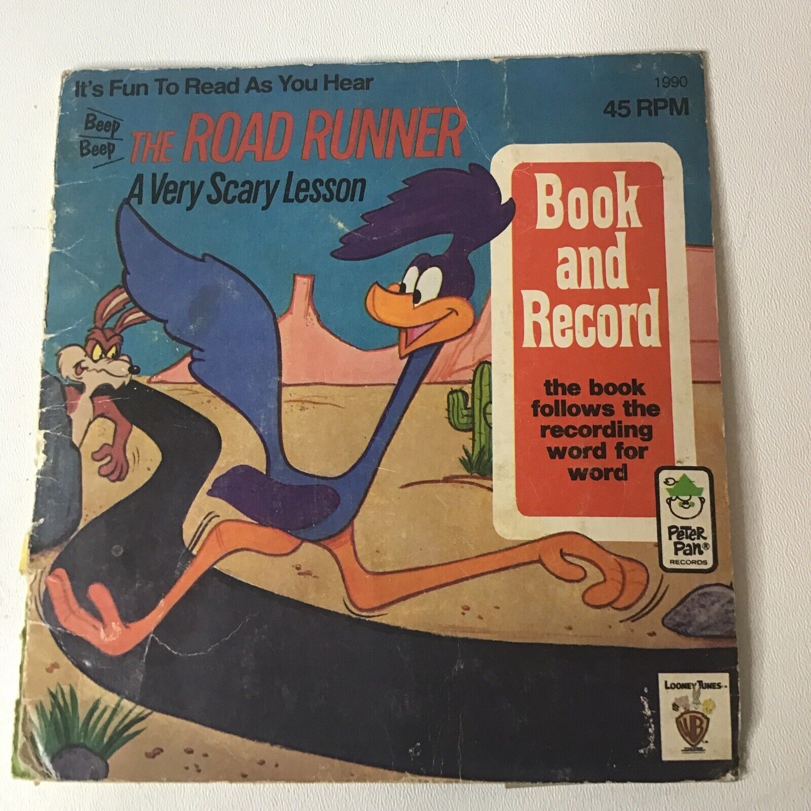 Vintage Road Runner Very Scary Lesson Record 45 RPM (1977 Peter Pan) Record Only