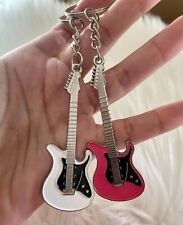 Mini Guitar Keychains - Pink and White picture