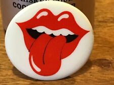 Vintage Rolling Stones Tongue and Lips Logo Pinback Button Promo 1972 picture