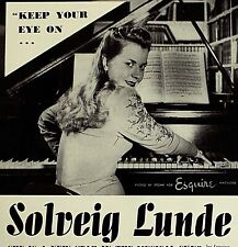 Vintage Music Print Ad SOLVEIG LUNDE Pianist 1949 Booking Ads 13 x 9 3/4 picture