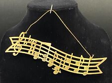 Vintage Gold Tone Musical Notes Ornament picture
