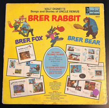 Disneyland Record SONGS & STORIES OF UNCLE REMUS Brer Rabbit 1970 Vinyl LP #3907 picture