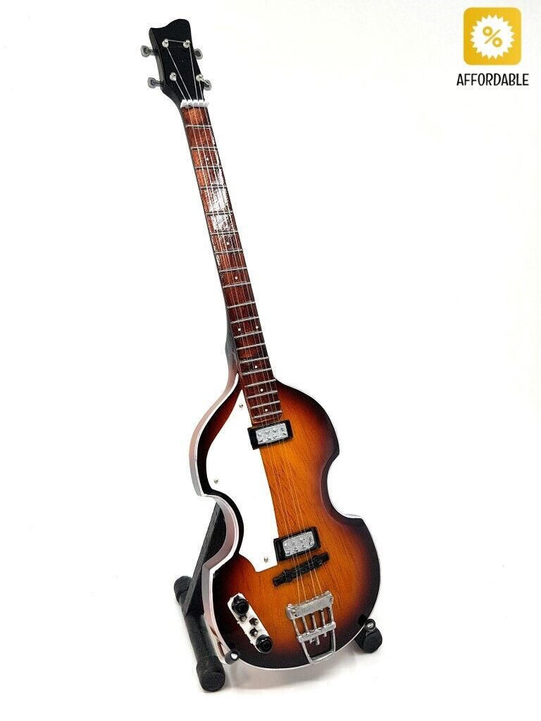 Mini Guitar Bass The Beatles Paul McCartney Mahogany Wood Gift For Guitarist