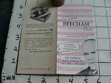 vintage SIR THOMAS BEECHAM BART records brochure picture