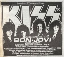 KISS - VINTAGE GIG ADVERT - WEMBLEY ARENA - 14 & 15/10/1984 - BON JOVI picture