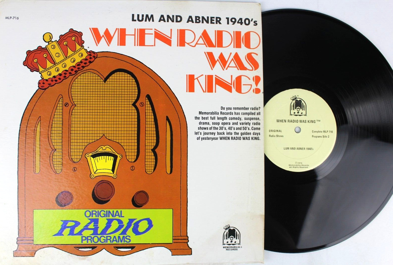 LUM AND ABNERS 1940\'S ORIGINAL RADIO WHEN RADIO WAS KING LP 12\