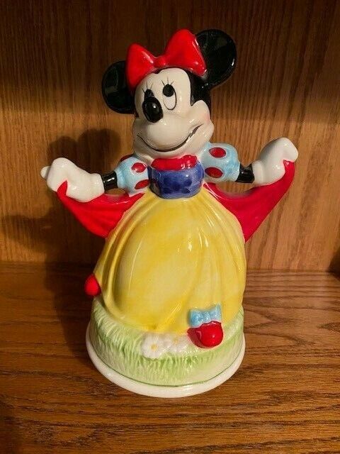 Vintage Schmid 80\'s Walt Disney Minnie Mouse Snow White Music Box 