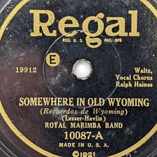 1921 Hollywood Dance Royal Marimba Band 78 Wonderful Sweetheart, Old Wyoming  J2 picture