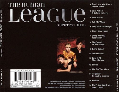 THE HUMAN LEAGUE - GREATEST HITS NEW CD