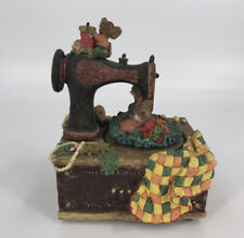 Vintage Music Box Animated Mice Sewing Machine Plays Whistle While You Work  picture