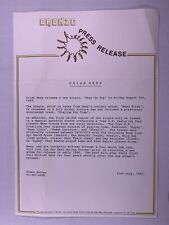 Uriah Heep Press Release Original Vintage Bronze Records Stay On Top 1983 picture