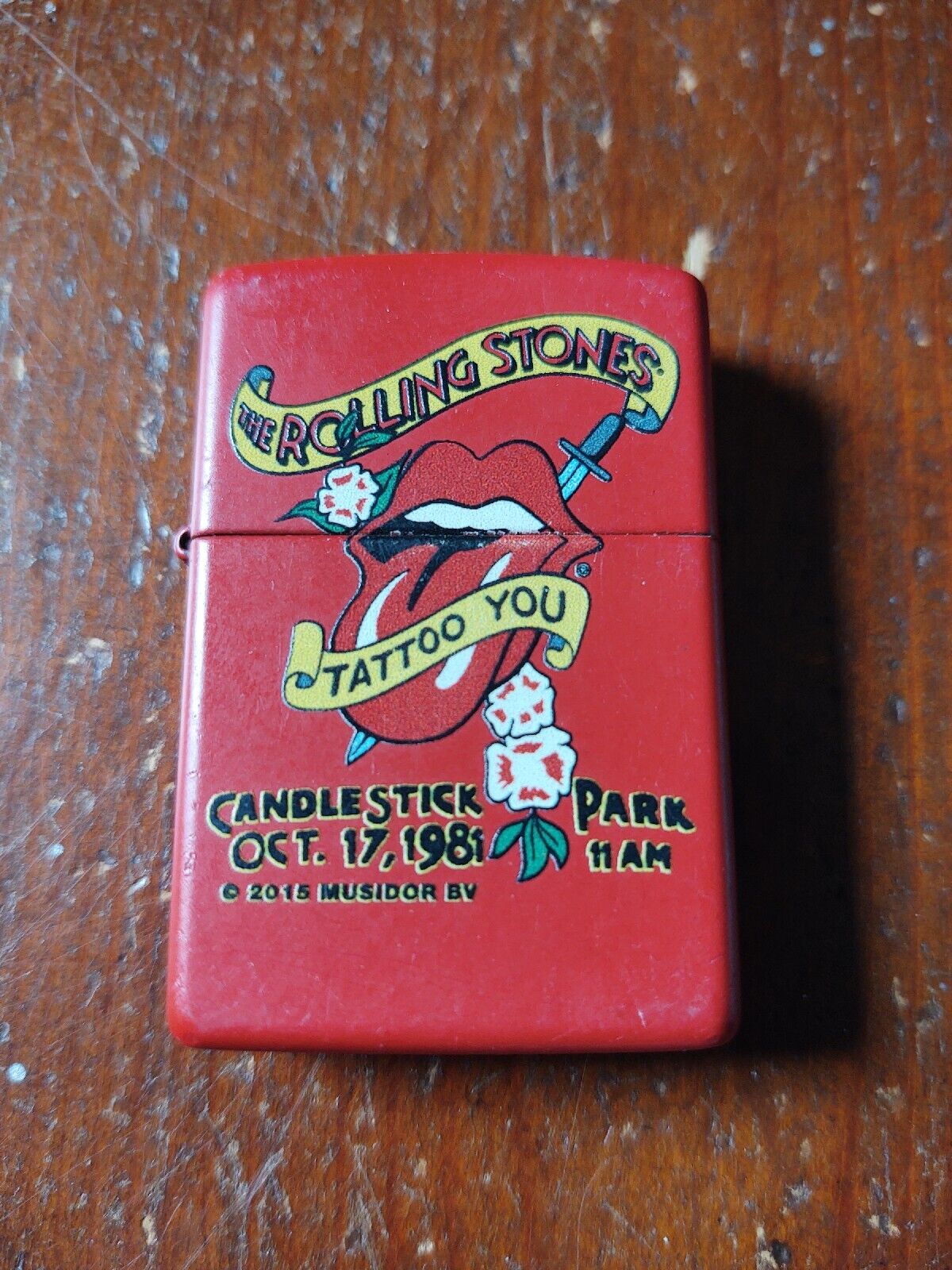 2015 ROLLING STONES TATTOO YOU RED ZIPPO LIGHTER MADE IN USA
