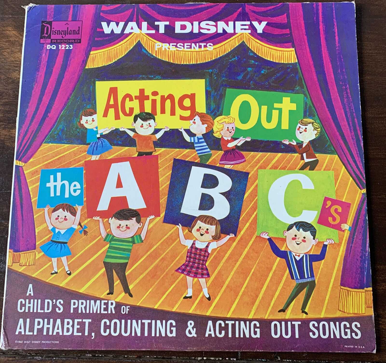 Vintage 1962 Walt Disney Presents ACTING OUT THE ABC’s Vinyl Record LP