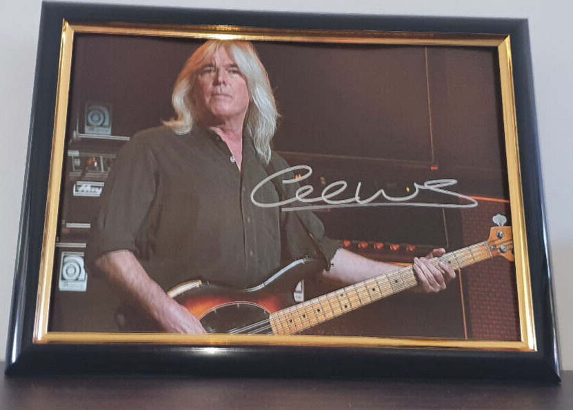 CLIFF WILLIAMS - HAND SIGNED ACDC PHOTO WITH COA - 8x10 PHOTO - FRAMED AUTHENTIC