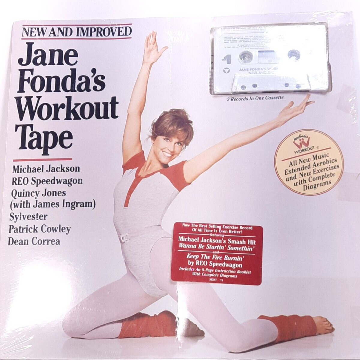 JANE FONDA\'S New & Improved Workout Tape Cassette -1984 Michael Jackson Sealed