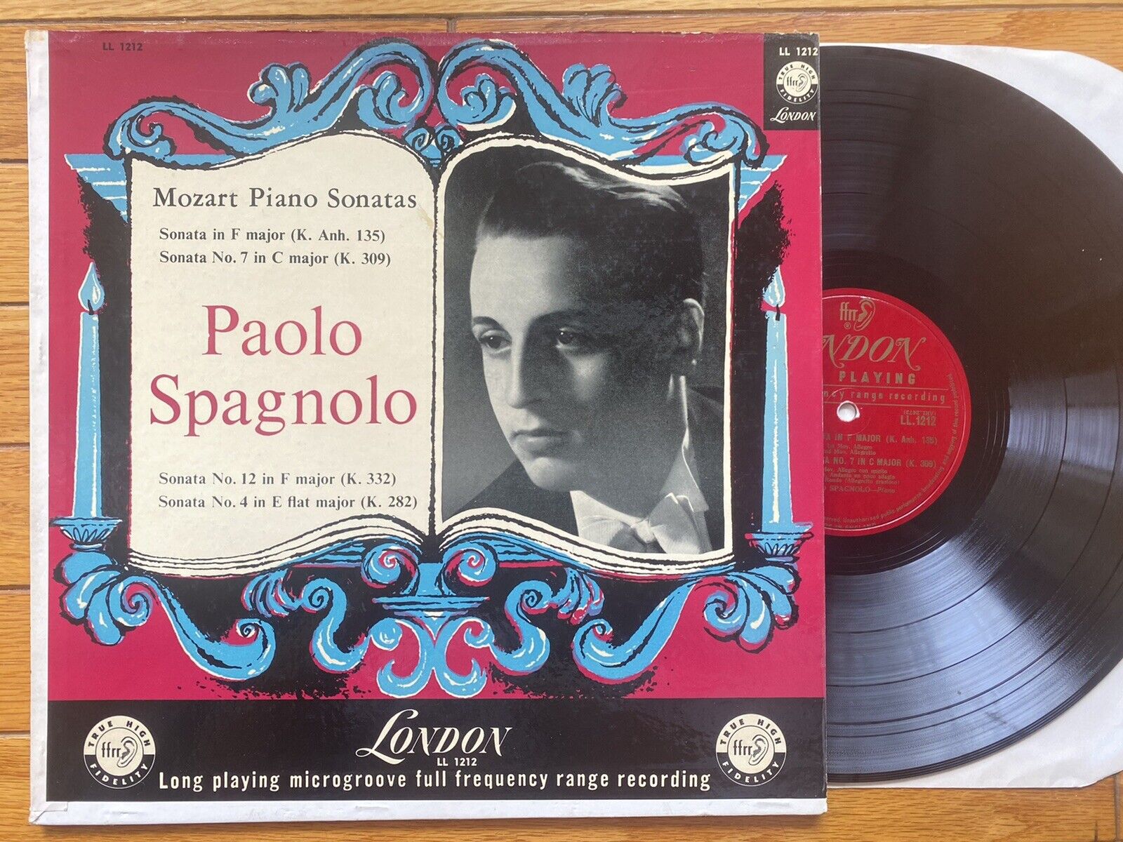 Mozart: Piano Sonatas - Paolo Spagnolo London LL 1212 - Mono - 1956 VG+