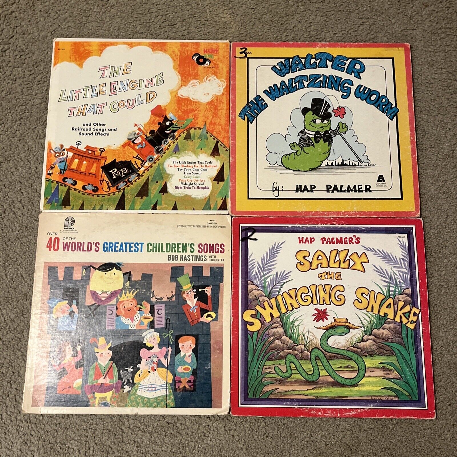 Vintage Childrens Four (4) Vinyl Untested Lot 