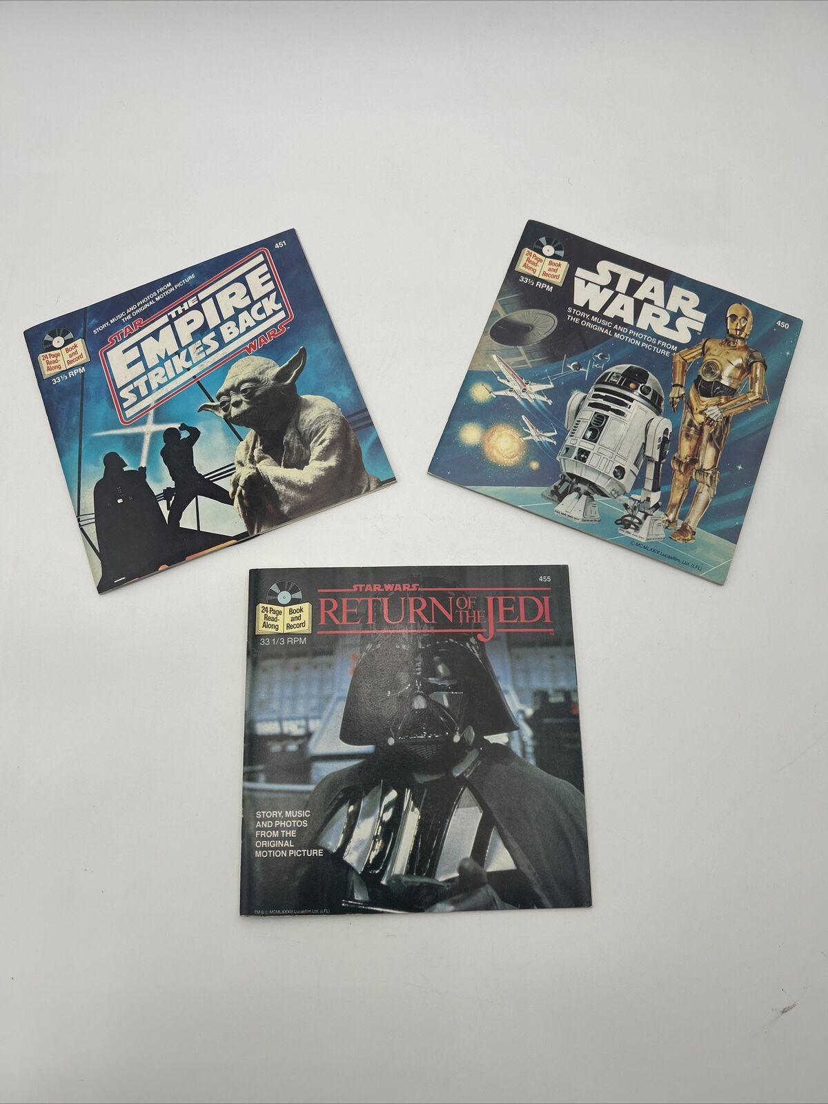 Star Wars The Empire Strikes Back  Lot- Book And 33 RPM Vinyl Record (1980) EX+