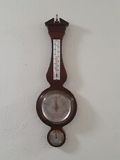Vintage Banjo Style Airguide Thermometer Barometer Hydrometer Mahogany Weather  picture