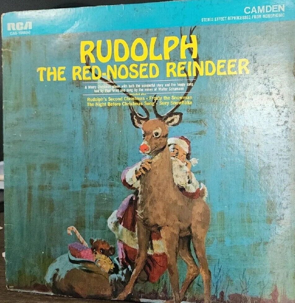 Vintage 1965 Rudolph the Red Nosed Reindeer Stereo Vinyl Record LP CAS 1068  1PR