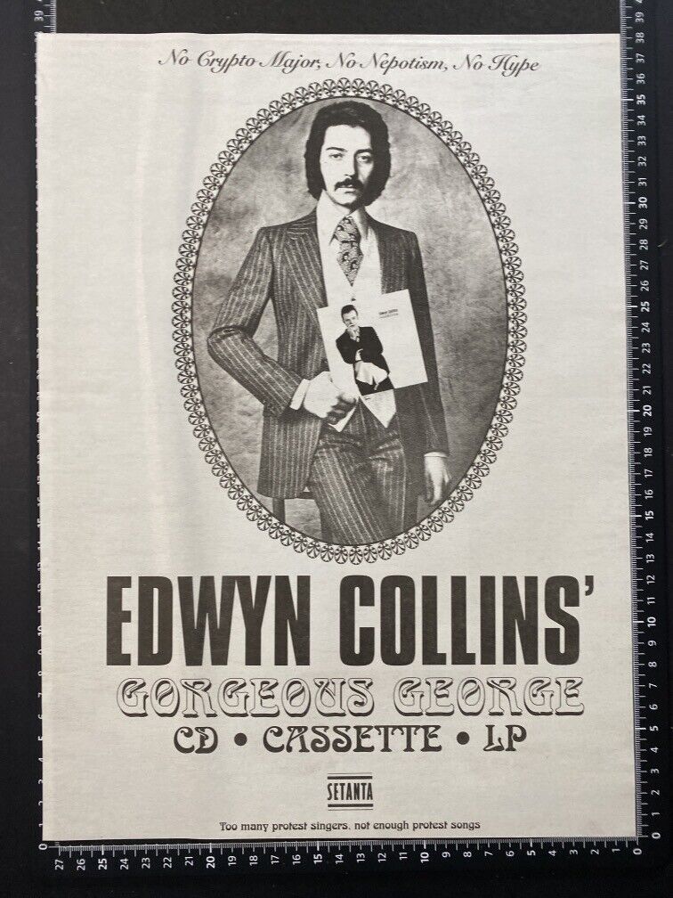 EDWYN COLLINS - GORGEOUS GEORGE - 1995 VINTAGE POSTER SIZE ADVERT 