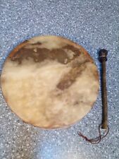 Native American 12 in. Traditional Deer Hide Hand Drum w/11 in. stick/beater picture