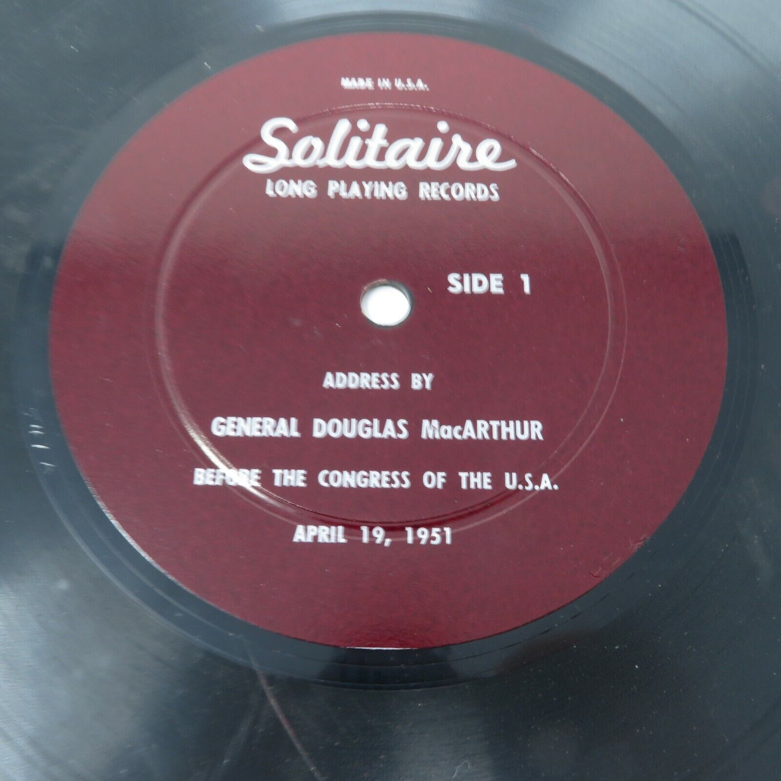 Vintage General Douglas MacArthur - Before the Congress 1951 Vinyl Record