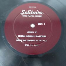 Vintage General Douglas MacArthur - Before the Congress 1951 Vinyl Record picture