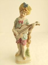 Vintage Japan Bisque Colonial Boy Playing Guitar Figurine Approx  8.25