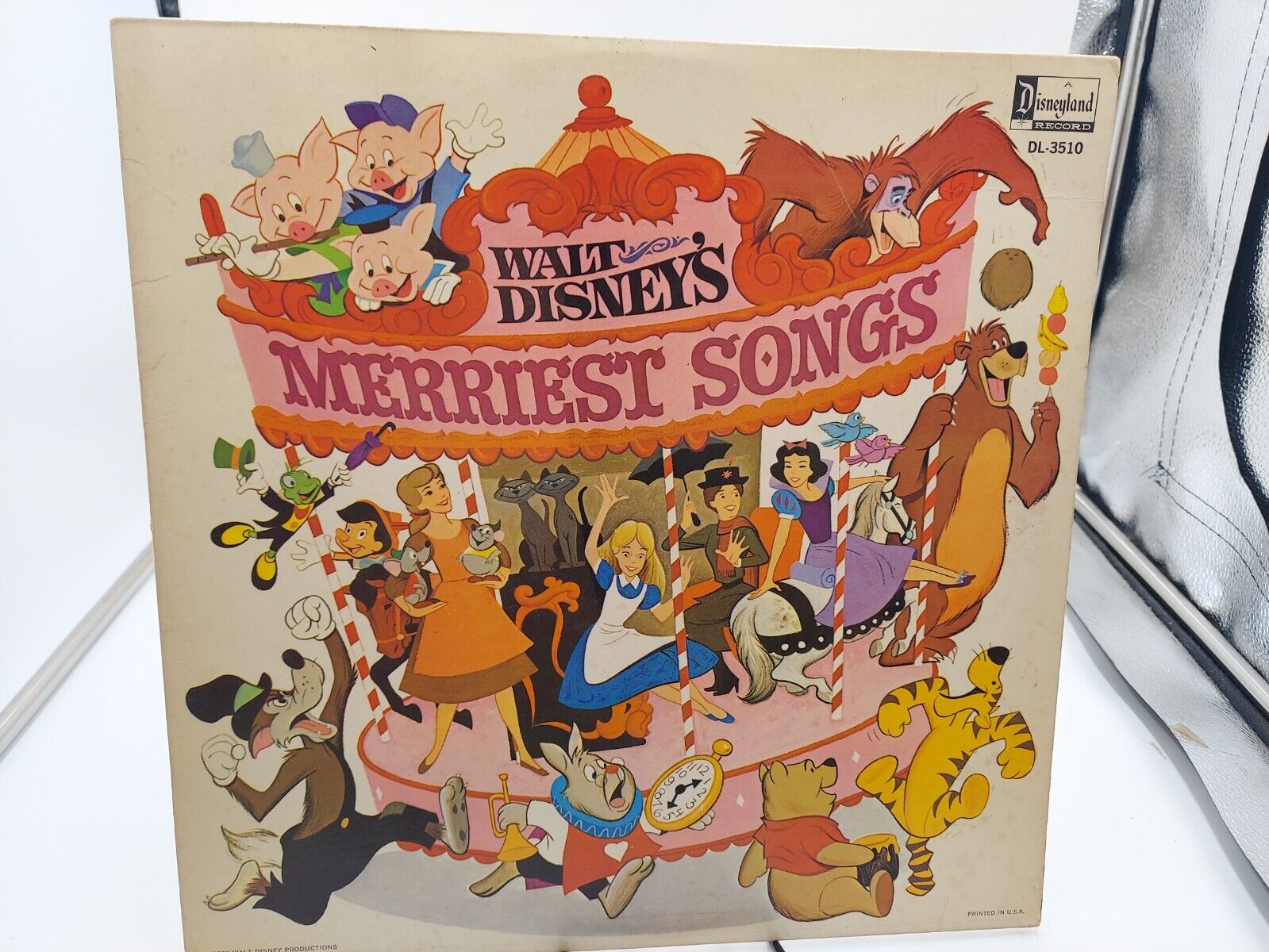 WALT DISNEY Merriest Songs DL 3510 LP Record 1968 Mono Ultrasonic Clean VG+
