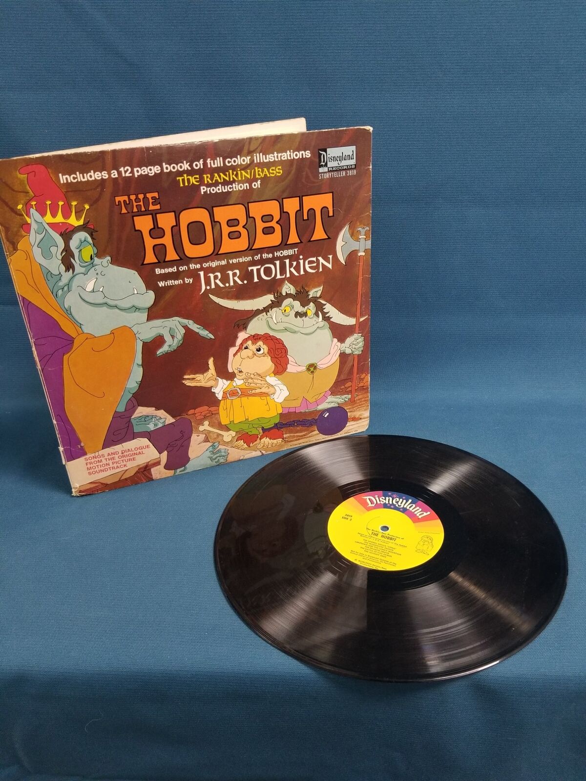 Vtg 1977 Rankin/Bass The Hobbit J.R.R. Tolkien 3819 LP Record Soundtrack & Book