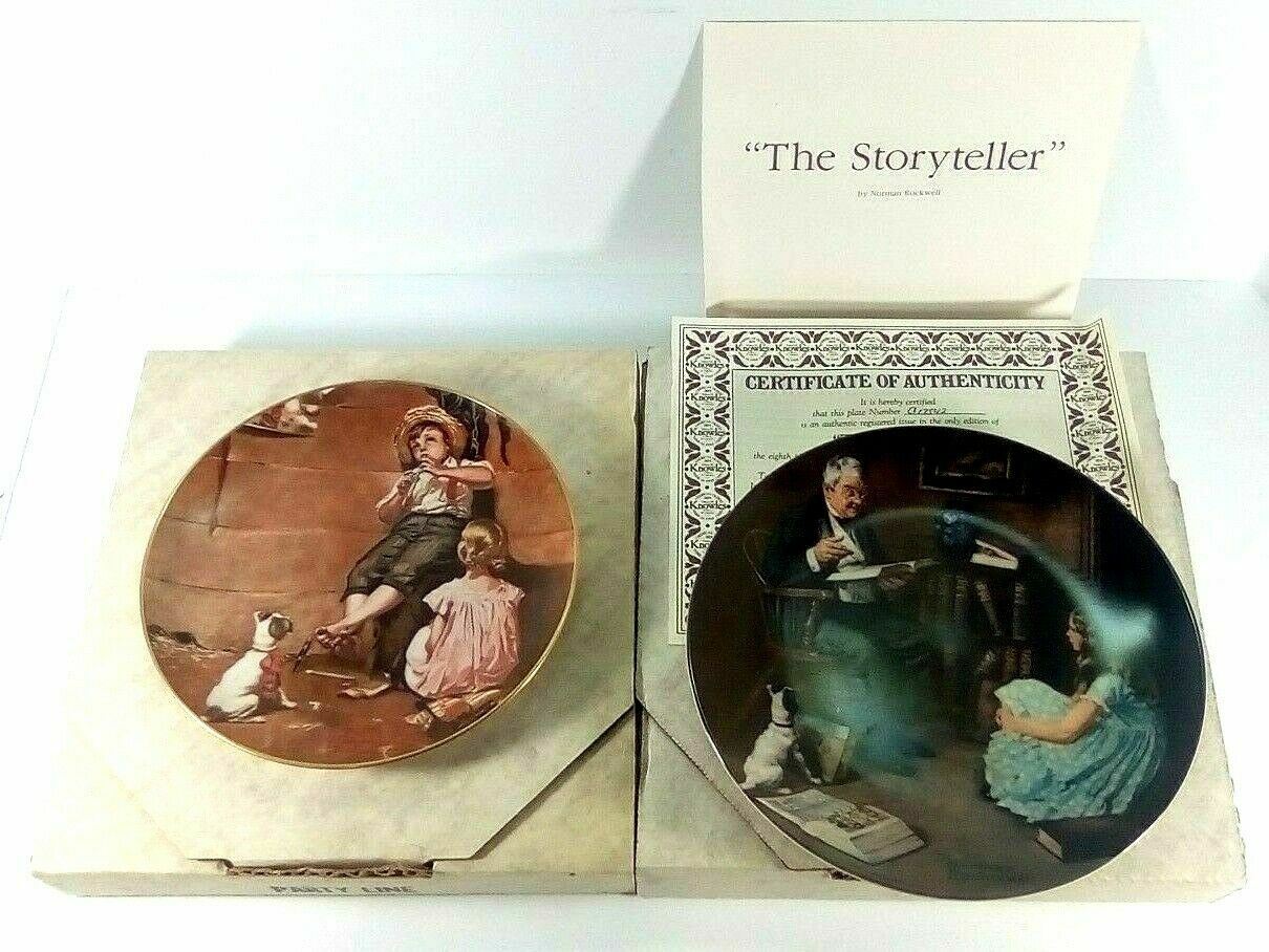 Knowles Norman Rockwell Collector Plate The Story Teller & Music Master Vintage