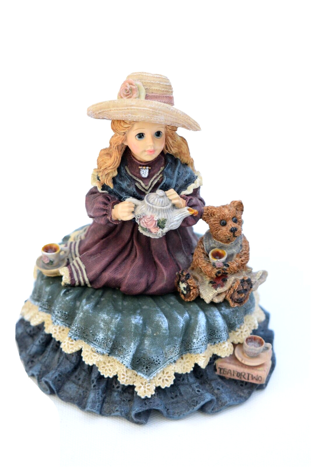 Vintage The Boyd's Collection Music Box Figurine Yesterdays Child Tea for Two