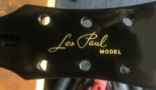 Gibson Les Paul Guitar Headstock Decal, Die-Cut Vinyl, OEM Size, Metallic Gold picture