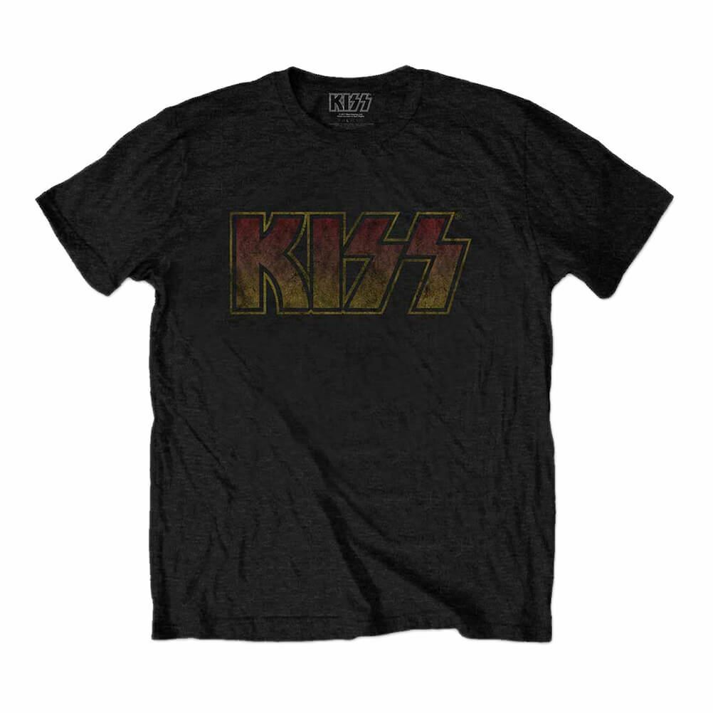 Men\'s KISS Vintage Logo Black Crew Neck T-Shirt