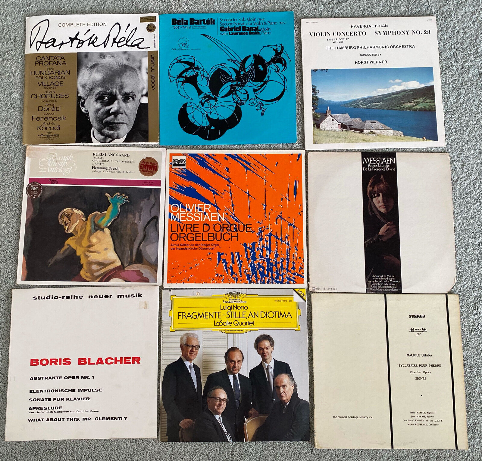 11  LPs - 20th Century Music (Some Rare), Messiaen, Nono, Brian, Blacher etc.