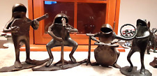 Vintage Band of Musical Brass Frogs-Set of 4-Great Condition picture
